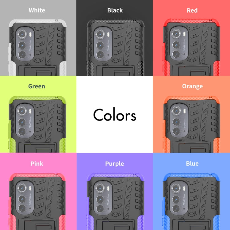 For Motorola Edge 2022 Tire Texture TPU + PC Phone Case with Holder