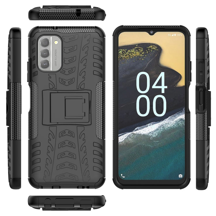 For Nokia G400 5G Tire Texture TPU + PC Phone Case with Holder