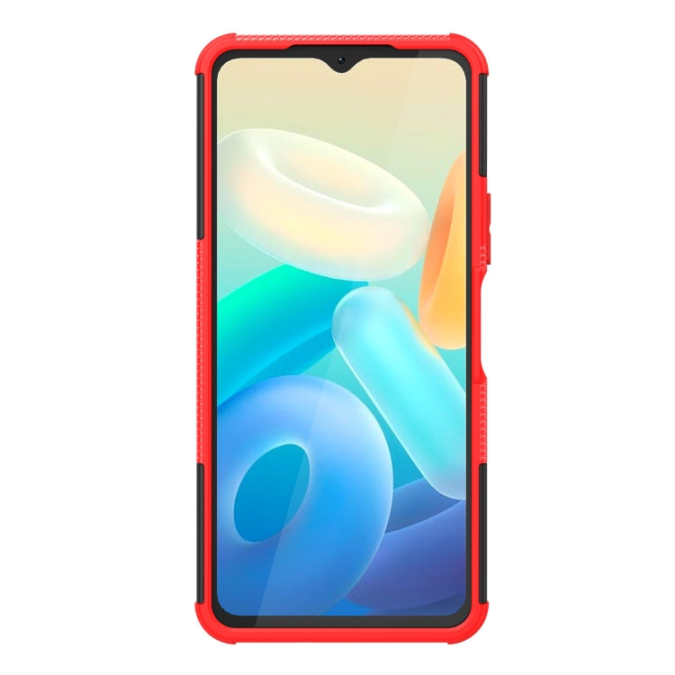 For vivo Y77 Tire Texture TPU + PC Phone Case with Holder