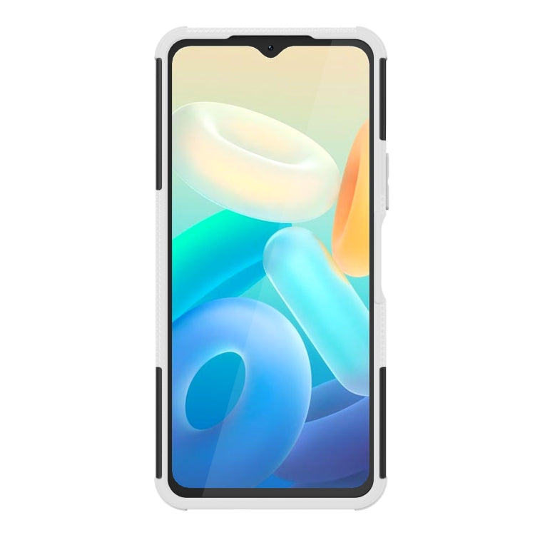 For vivo Y77 Tire Texture TPU + PC Phone Case with Holder