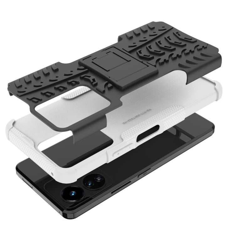 For vivo Y77 Tire Texture TPU + PC Phone Case with Holder