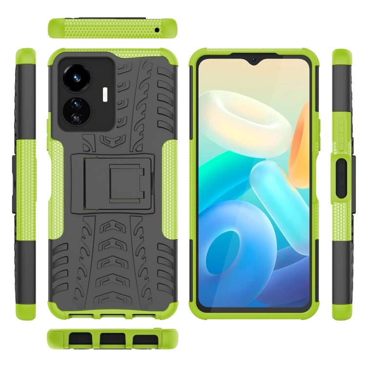 For vivo Y77 Tire Texture TPU + PC Phone Case with Holder