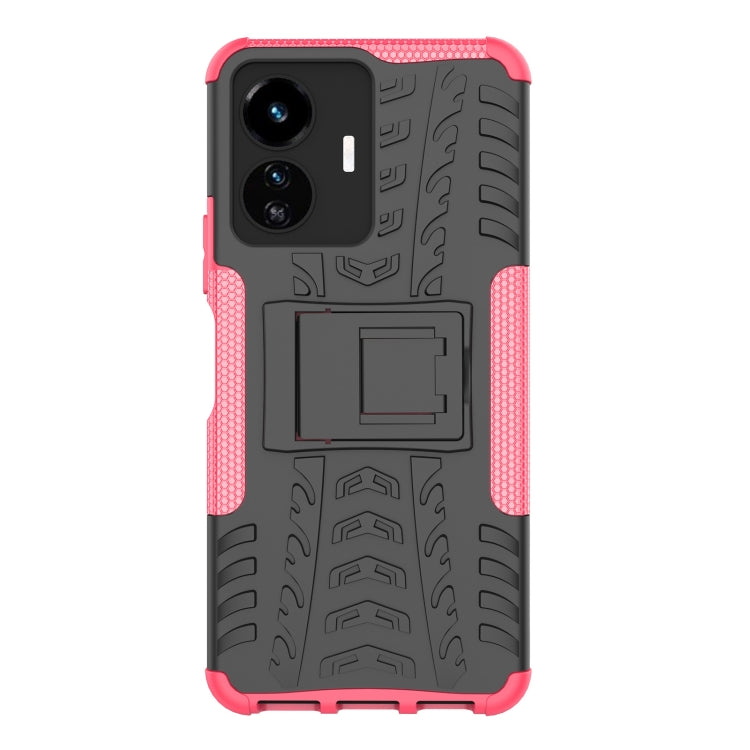For vivo Y77 Tire Texture TPU + PC Phone Case with Holder