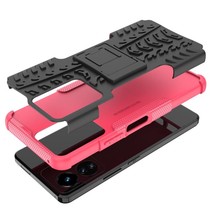 For vivo Y77 Tire Texture TPU + PC Phone Case with Holder