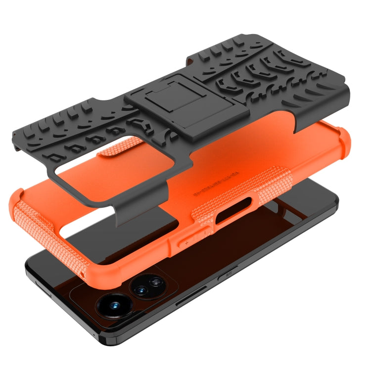 For vivo Y77 Tire Texture TPU + PC Phone Case with Holder