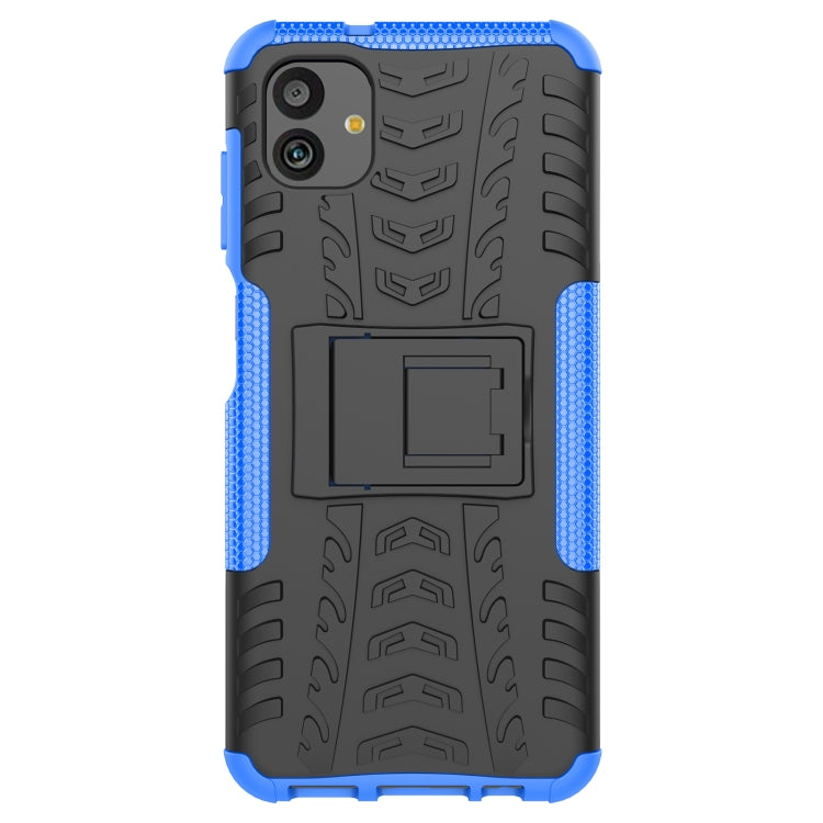 For Samsung Galaxy A04 / M13 5G Tire Texture TPU + PC Phone Case with Holder