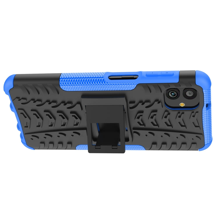 For Samsung Galaxy A04 / M13 5G Tire Texture TPU + PC Phone Case with Holder