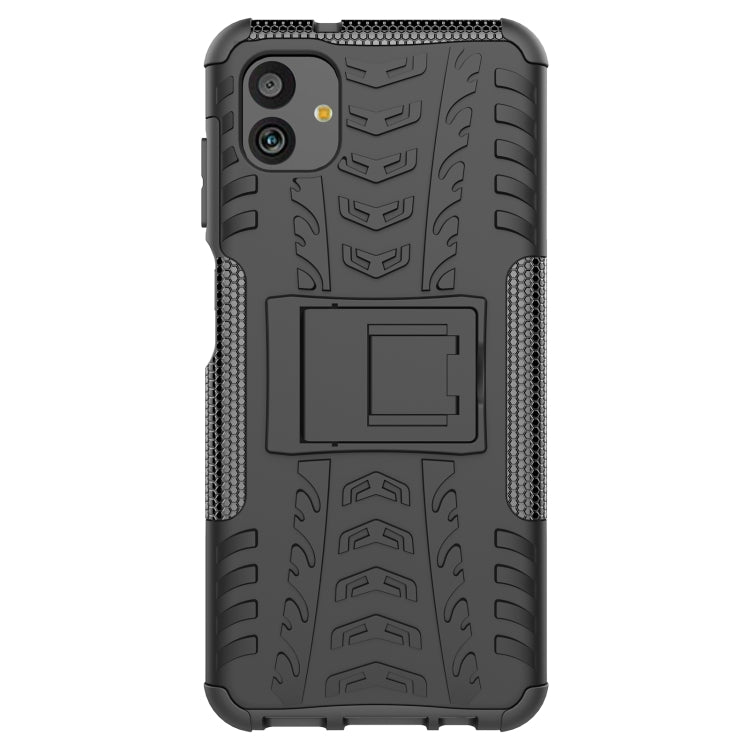 For Samsung Galaxy A04 / M13 5G Tire Texture TPU + PC Phone Case with Holder