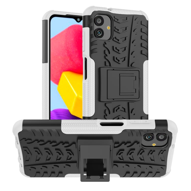 For Samsung Galaxy A04 / M13 5G Tire Texture TPU + PC Phone Case with Holder
