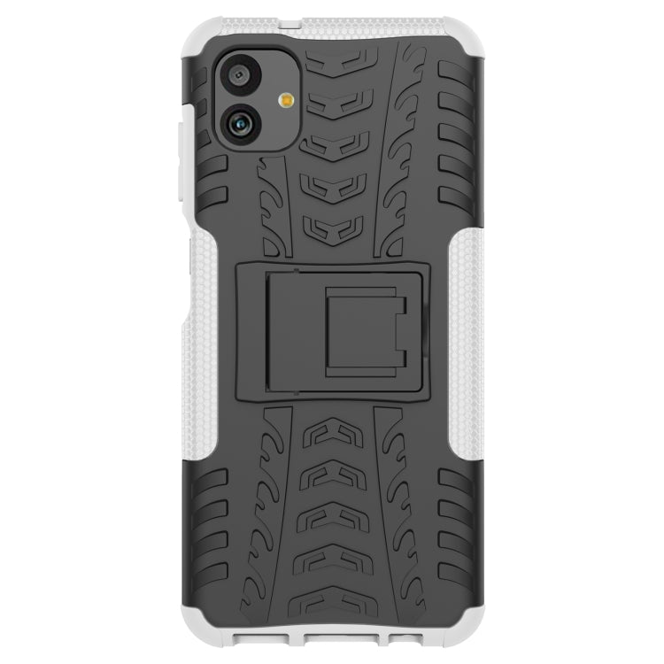 For Samsung Galaxy A04 / M13 5G Tire Texture TPU + PC Phone Case with Holder