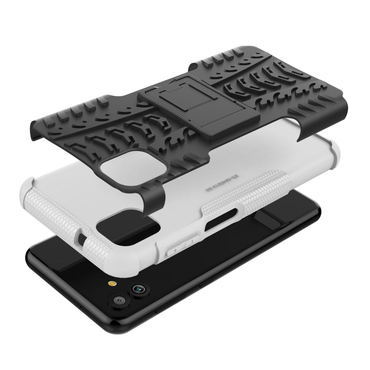 For Samsung Galaxy A04 / M13 5G Tire Texture TPU + PC Phone Case with Holder