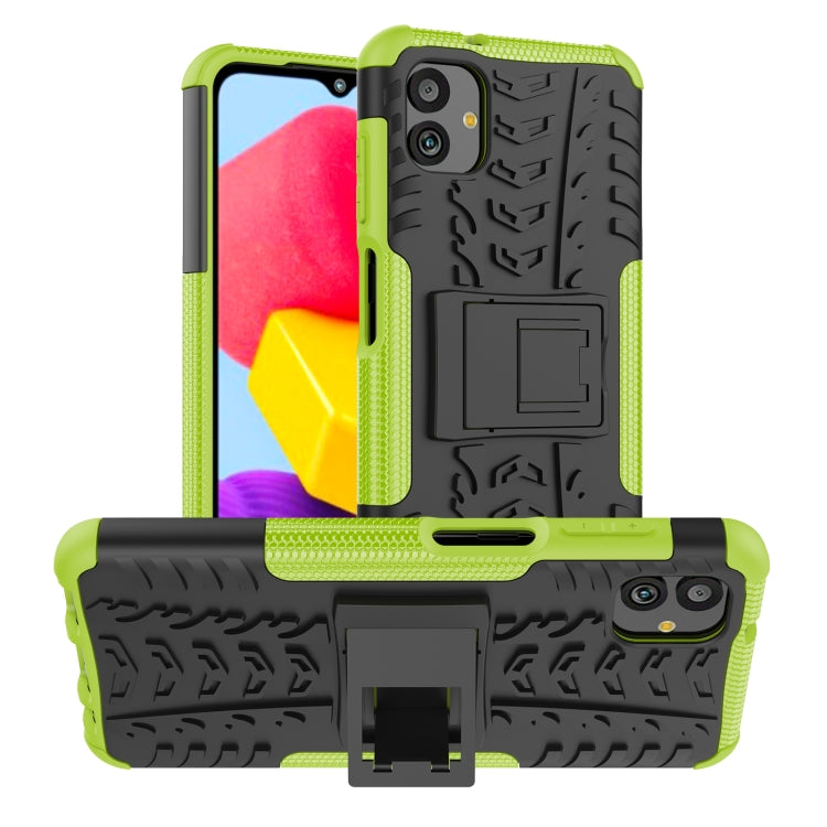 For Samsung Galaxy A04 / M13 5G Tire Texture TPU + PC Phone Case with Holder