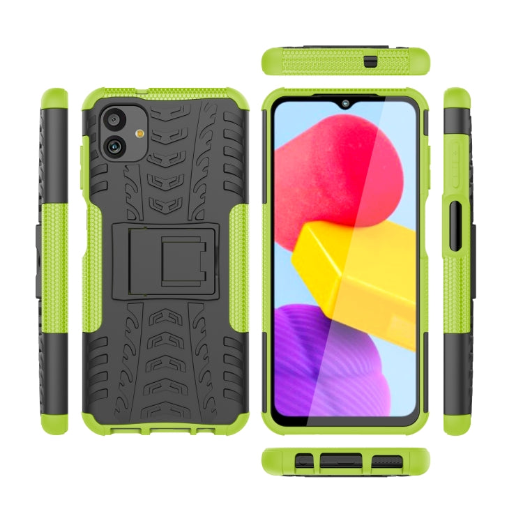 For Samsung Galaxy A04 / M13 5G Tire Texture TPU + PC Phone Case with Holder