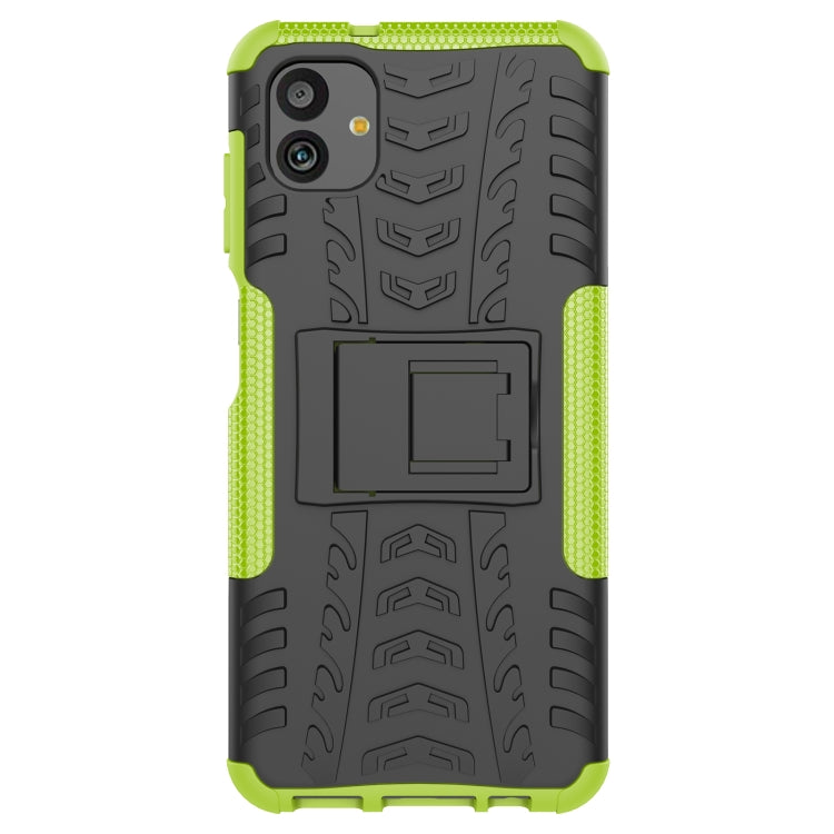 For Samsung Galaxy A04 / M13 5G Tire Texture TPU + PC Phone Case with Holder