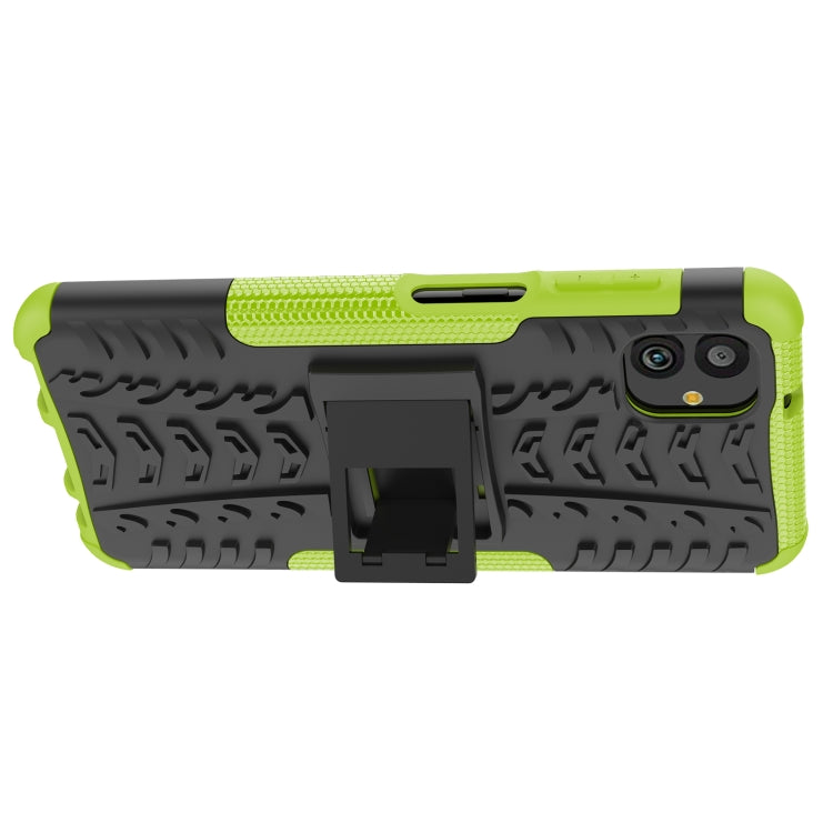 For Samsung Galaxy A04 / M13 5G Tire Texture TPU + PC Phone Case with Holder