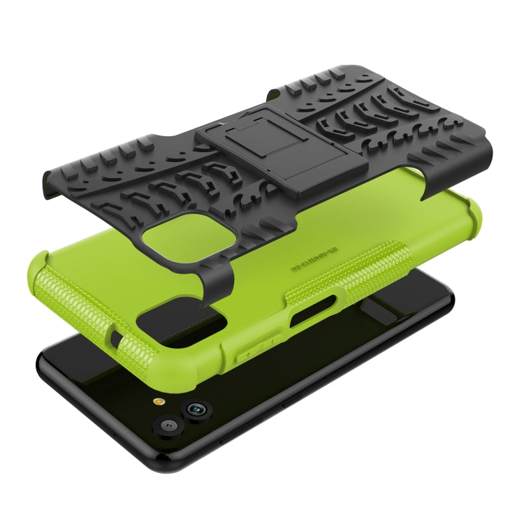 For Samsung Galaxy A04 / M13 5G Tire Texture TPU + PC Phone Case with Holder
