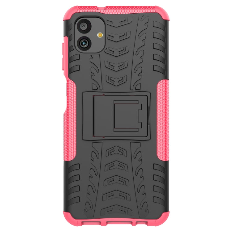 For Samsung Galaxy A04 / M13 5G Tire Texture TPU + PC Phone Case with Holder