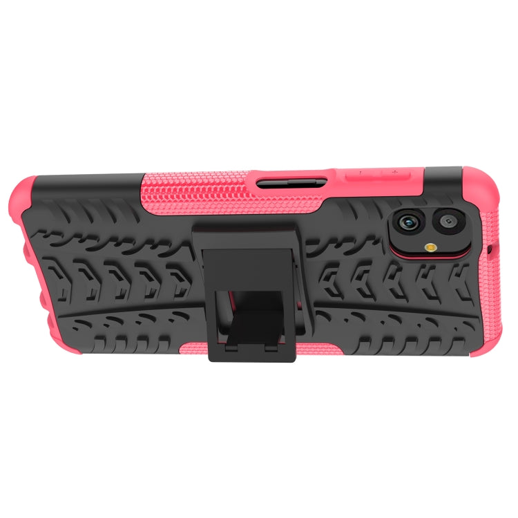 For Samsung Galaxy A04 / M13 5G Tire Texture TPU + PC Phone Case with Holder