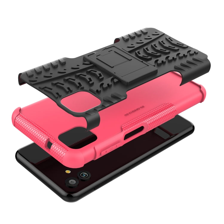 For Samsung Galaxy A04 / M13 5G Tire Texture TPU + PC Phone Case with Holder