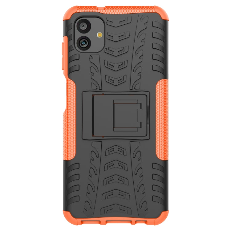 For Samsung Galaxy A04 / M13 5G Tire Texture TPU + PC Phone Case with Holder