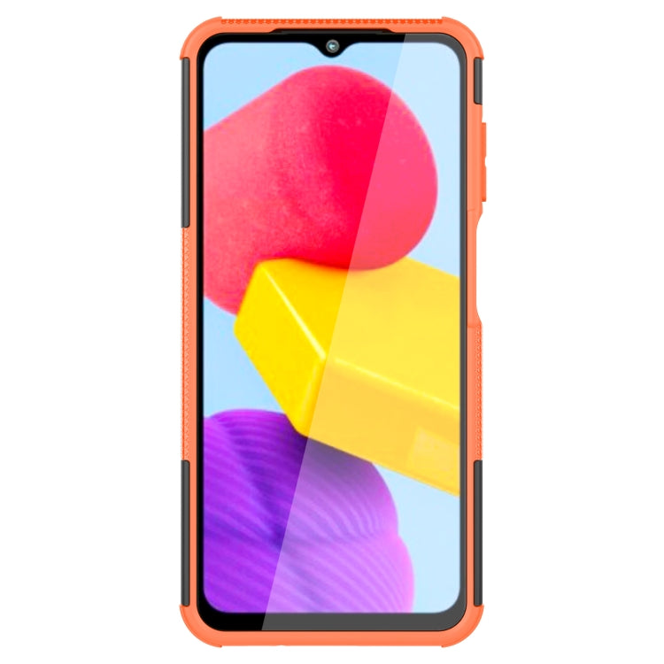 For Samsung Galaxy A04 / M13 5G Tire Texture TPU + PC Phone Case with Holder