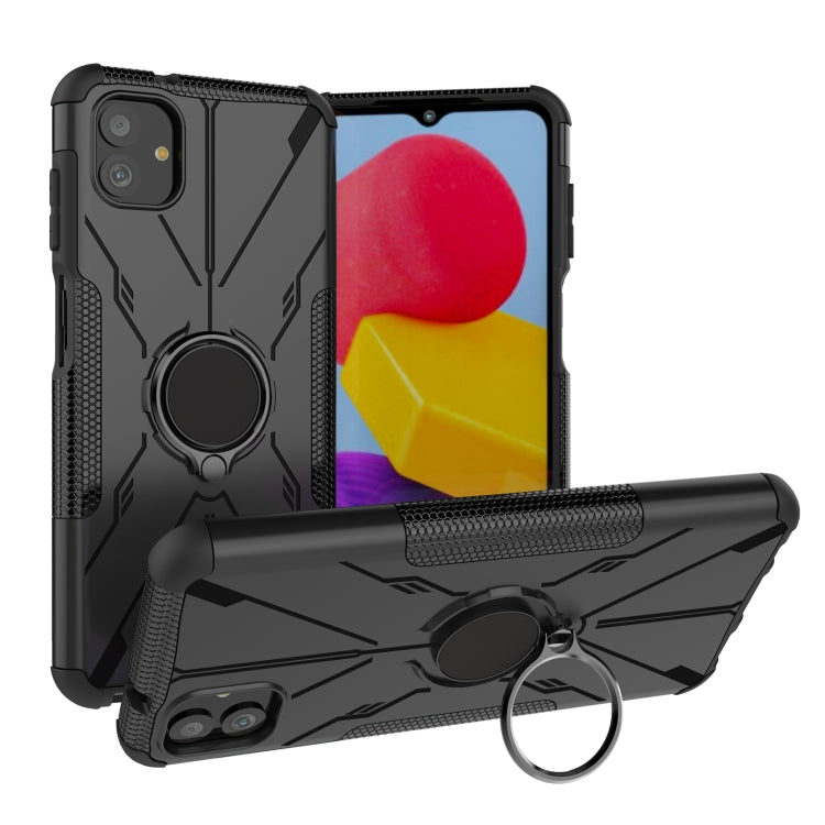 For Samsung Galaxy A04 / M13 5G Armor Bear Shockproof PC + TPU Phone Case with Ring
