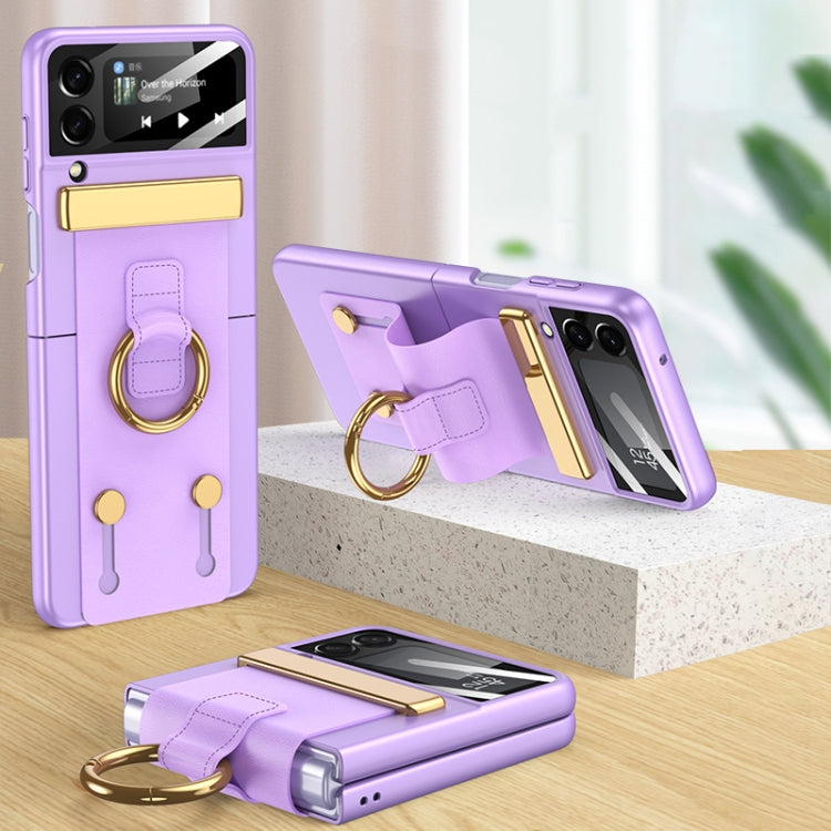 For Samsung Galaxy Z Flip4 GKK Ultrathin Shockproof Phone Case with Ring Holder / Wrist Strap