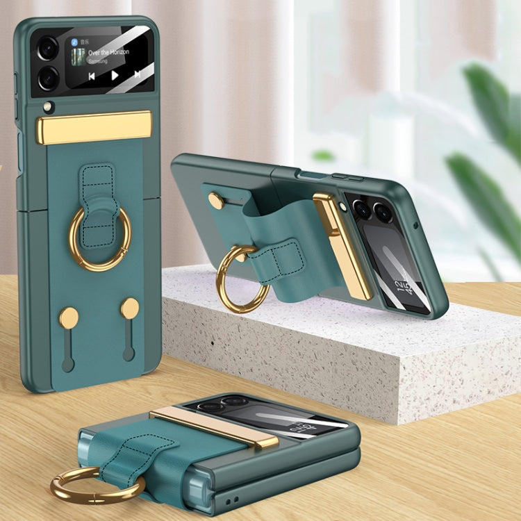 For Samsung Galaxy Z Flip4 GKK Ultrathin Shockproof Phone Case with Ring Holder / Wrist Strap