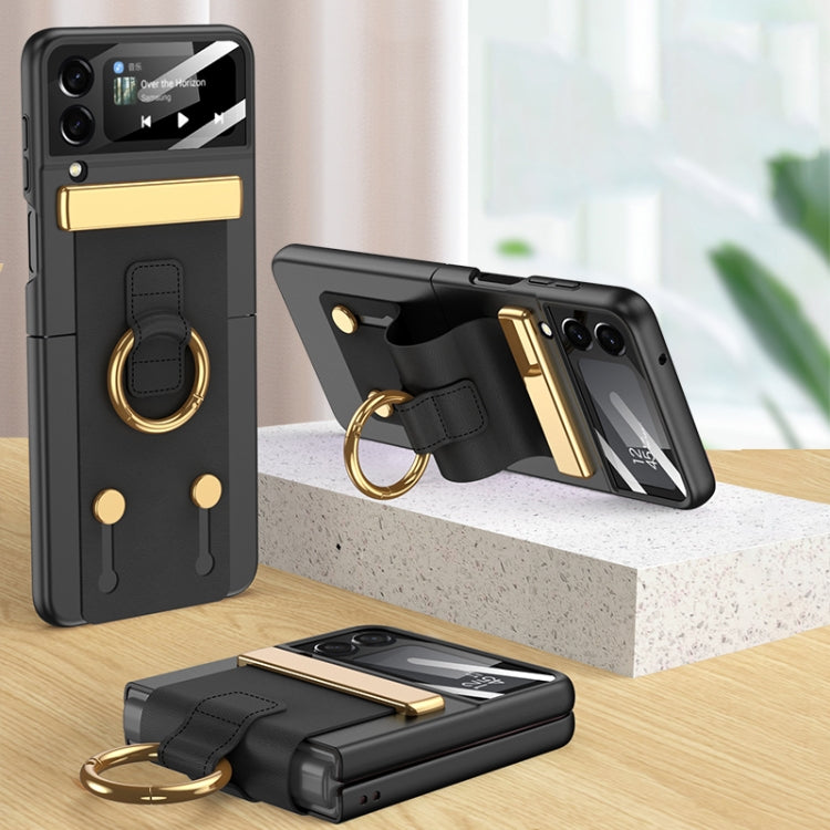 For Samsung Galaxy Z Flip4 GKK Ultrathin Shockproof Phone Case with Ring Holder / Wrist Strap
