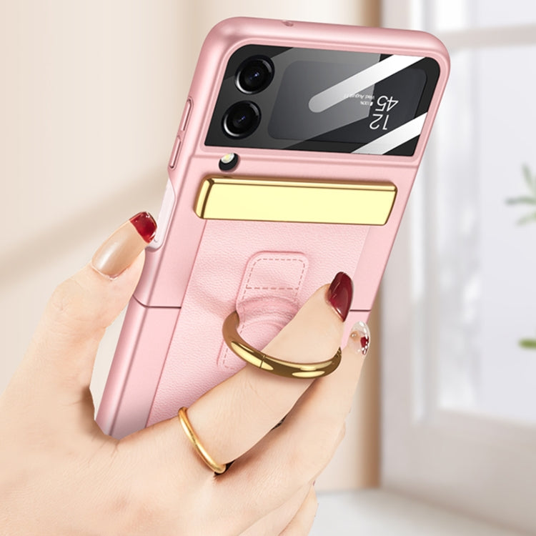 For Samsung Galaxy Z Flip4 GKK Ultrathin Shockproof Phone Case with Ring Holder / Wrist Strap