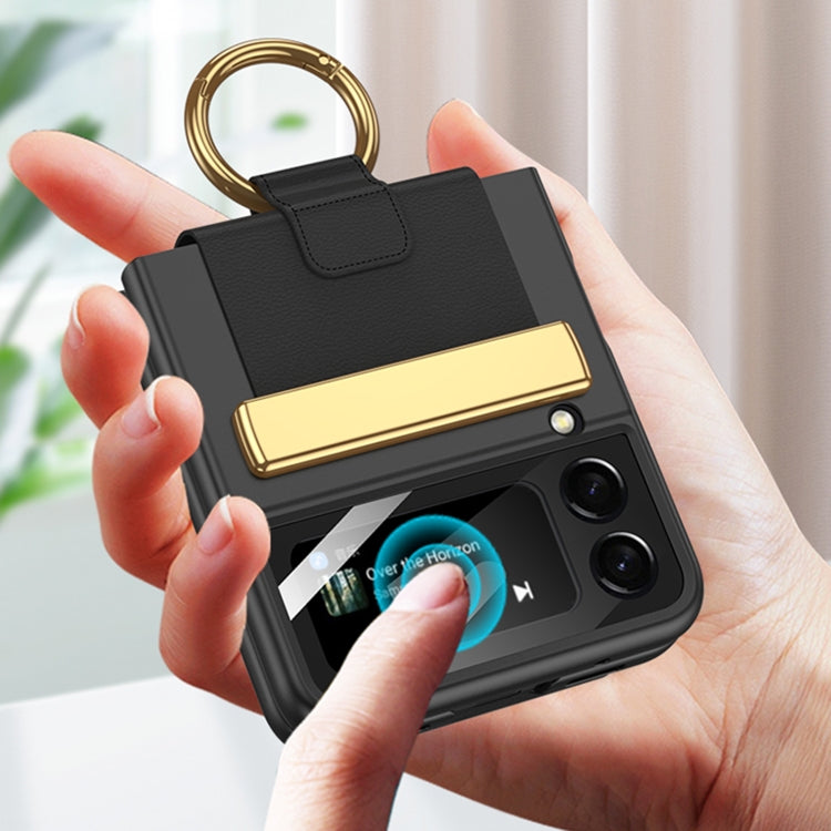 For Samsung Galaxy Z Flip4 GKK Ultrathin Shockproof Phone Case with Ring Holder / Wrist Strap