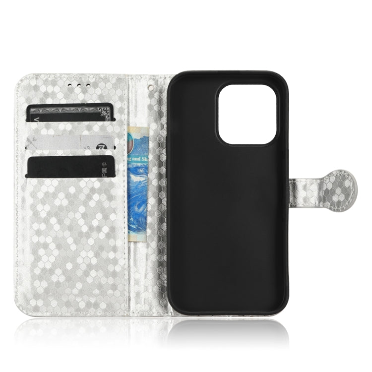 For iPhone 14 Plus Honeycomb Dot Texture Leather Phone Case