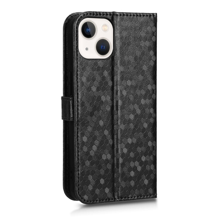 For iPhone 13 mini Honeycomb Dot Texture Leather Phone Case