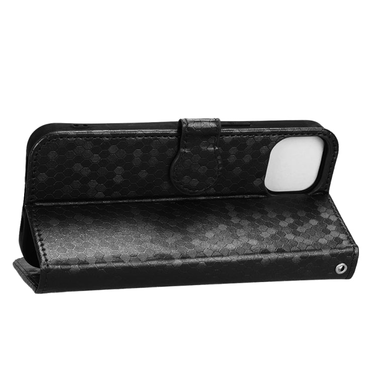 For iPhone 13 mini Honeycomb Dot Texture Leather Phone Case