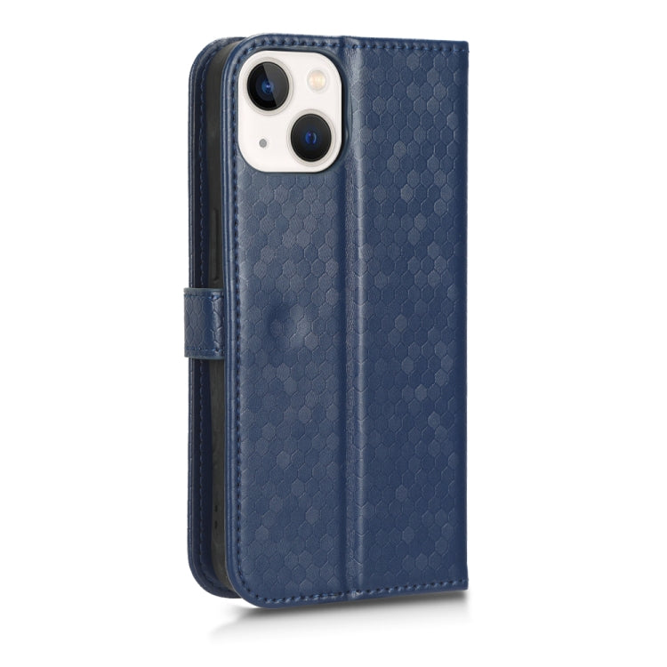 For iPhone 13 Honeycomb Dot Texture Leather Phone Case