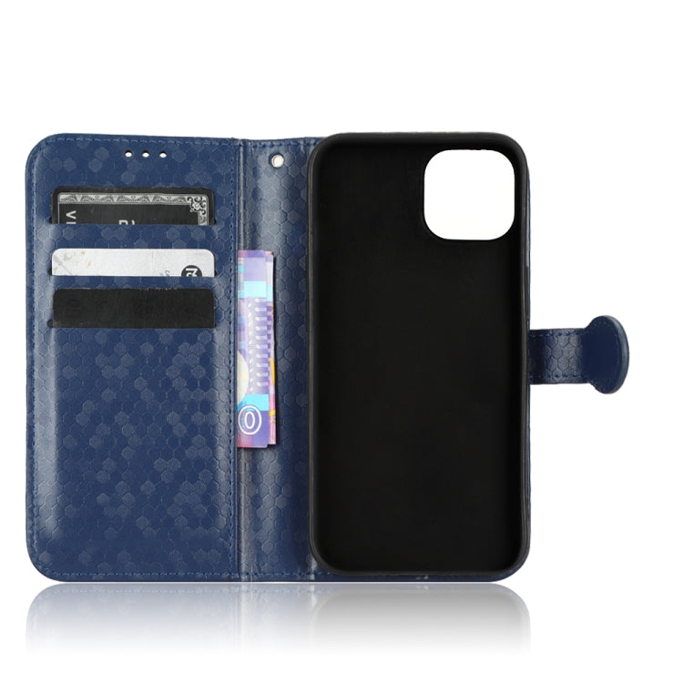 For iPhone 13 Honeycomb Dot Texture Leather Phone Case