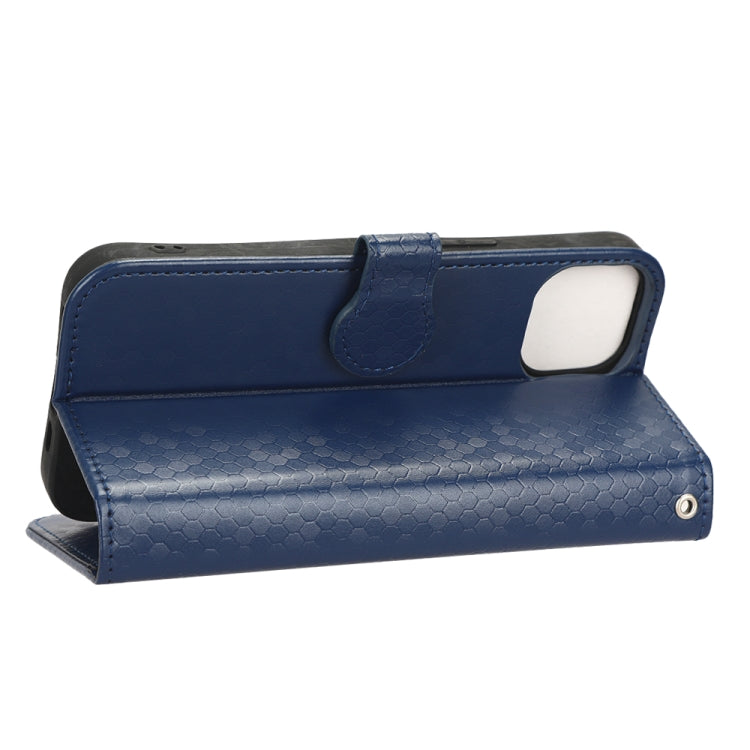 For iPhone 13 Honeycomb Dot Texture Leather Phone Case