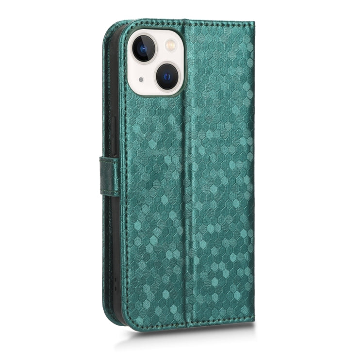 For iPhone 13 Honeycomb Dot Texture Leather Phone Case