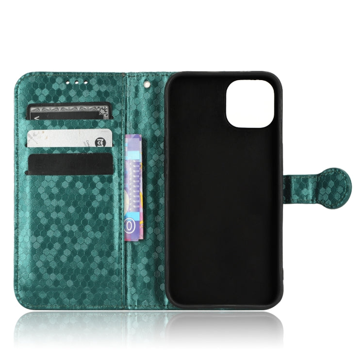 For iPhone 13 Honeycomb Dot Texture Leather Phone Case