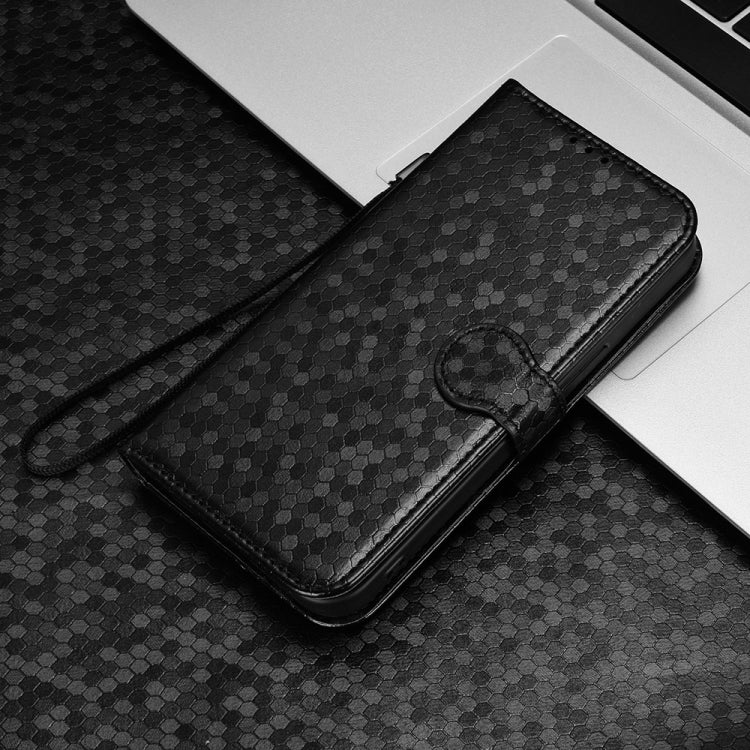 For iPhone 13 Pro Honeycomb Dot Texture Leather Phone Case