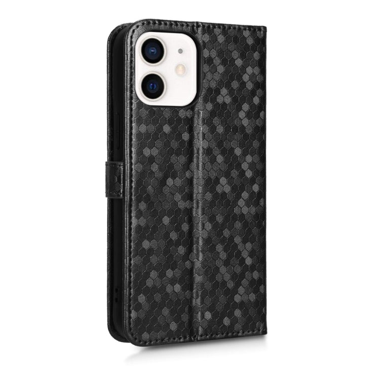 For iPhone 12 mini Honeycomb Dot Texture Leather Phone Case