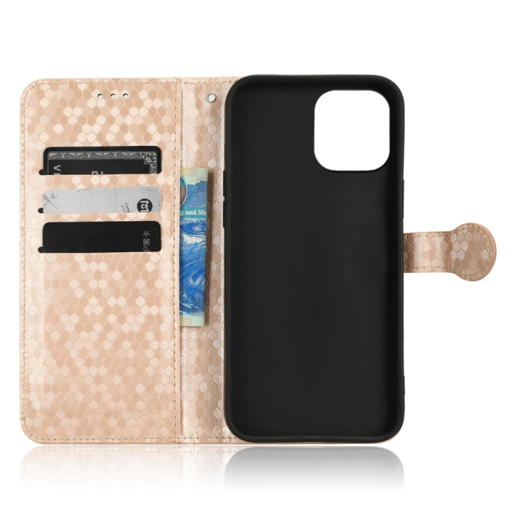 For iPhone 12 mini Honeycomb Dot Texture Leather Phone Case
