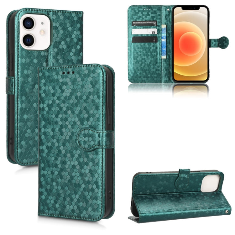 For iPhone 12 mini Honeycomb Dot Texture Leather Phone Case