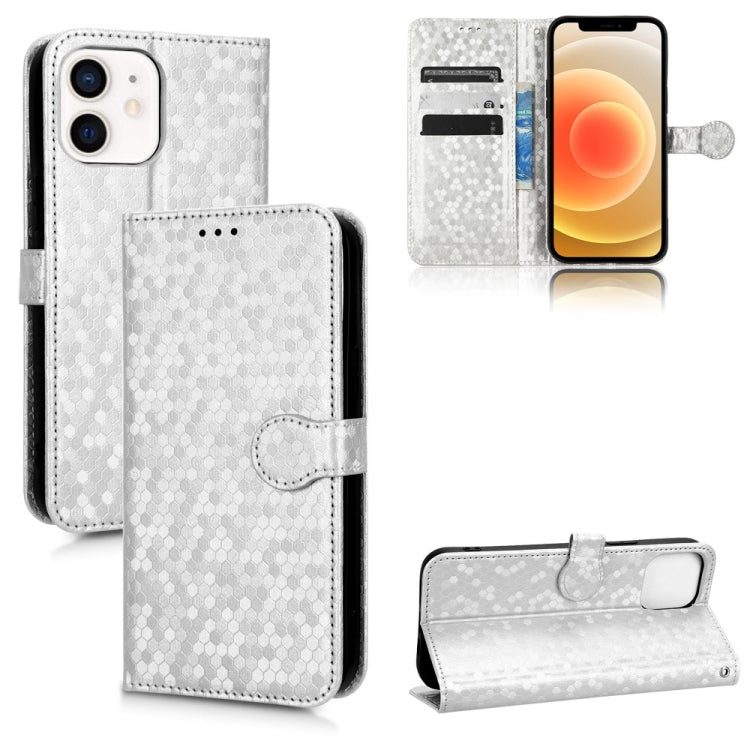 For iPhone 12 mini Honeycomb Dot Texture Leather Phone Case