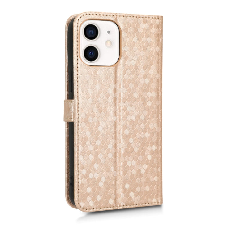 For iPhone 12 / 12 Pro Honeycomb Dot Texture Leather Phone Case