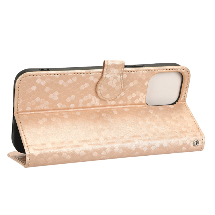 For iPhone 12 / 12 Pro Honeycomb Dot Texture Leather Phone Case