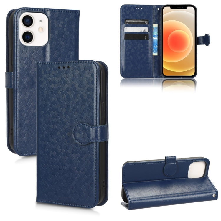 For iPhone 12 / 12 Pro Honeycomb Dot Texture Leather Phone Case