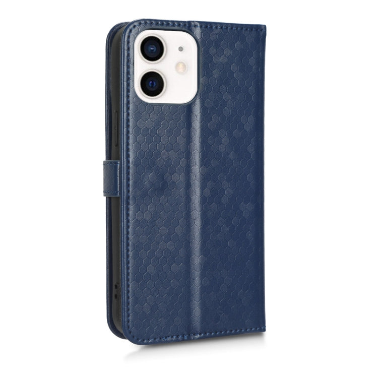 For iPhone 12 / 12 Pro Honeycomb Dot Texture Leather Phone Case