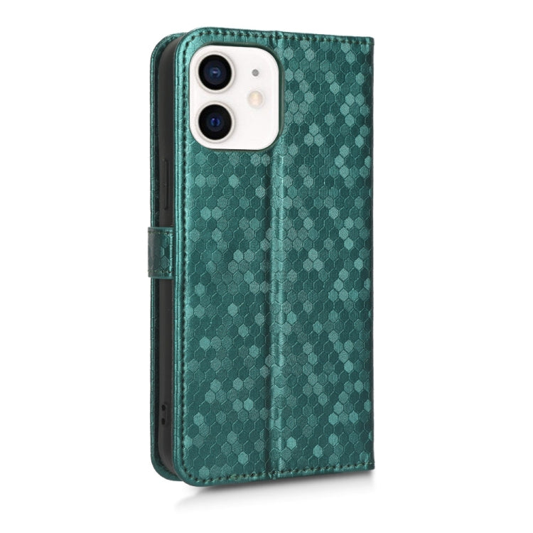 For iPhone 12 / 12 Pro Honeycomb Dot Texture Leather Phone Case