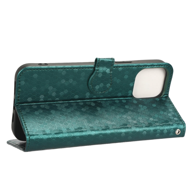 For iPhone 12 / 12 Pro Honeycomb Dot Texture Leather Phone Case